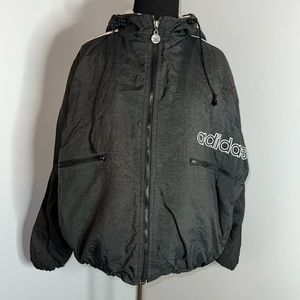 Adidas Hooded Quilted Lined Vintage Trefoil Full Zip Jacket Men’s Small